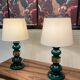 Paire de grandes lampes verre design scandinave 1950.