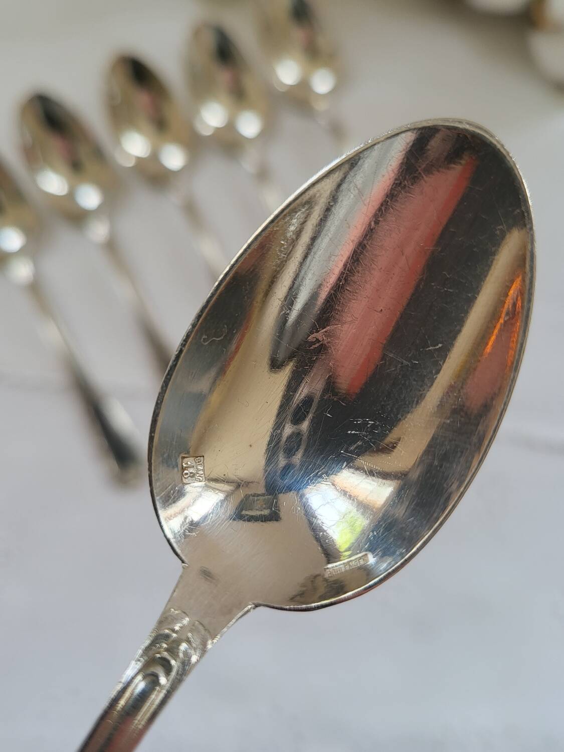 6 small silver-plated Boulenger spoons