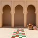 Tapis de couloir marocain de Noël – Tapis de couloir en laine à carreaux rouges et verts 300 x 70