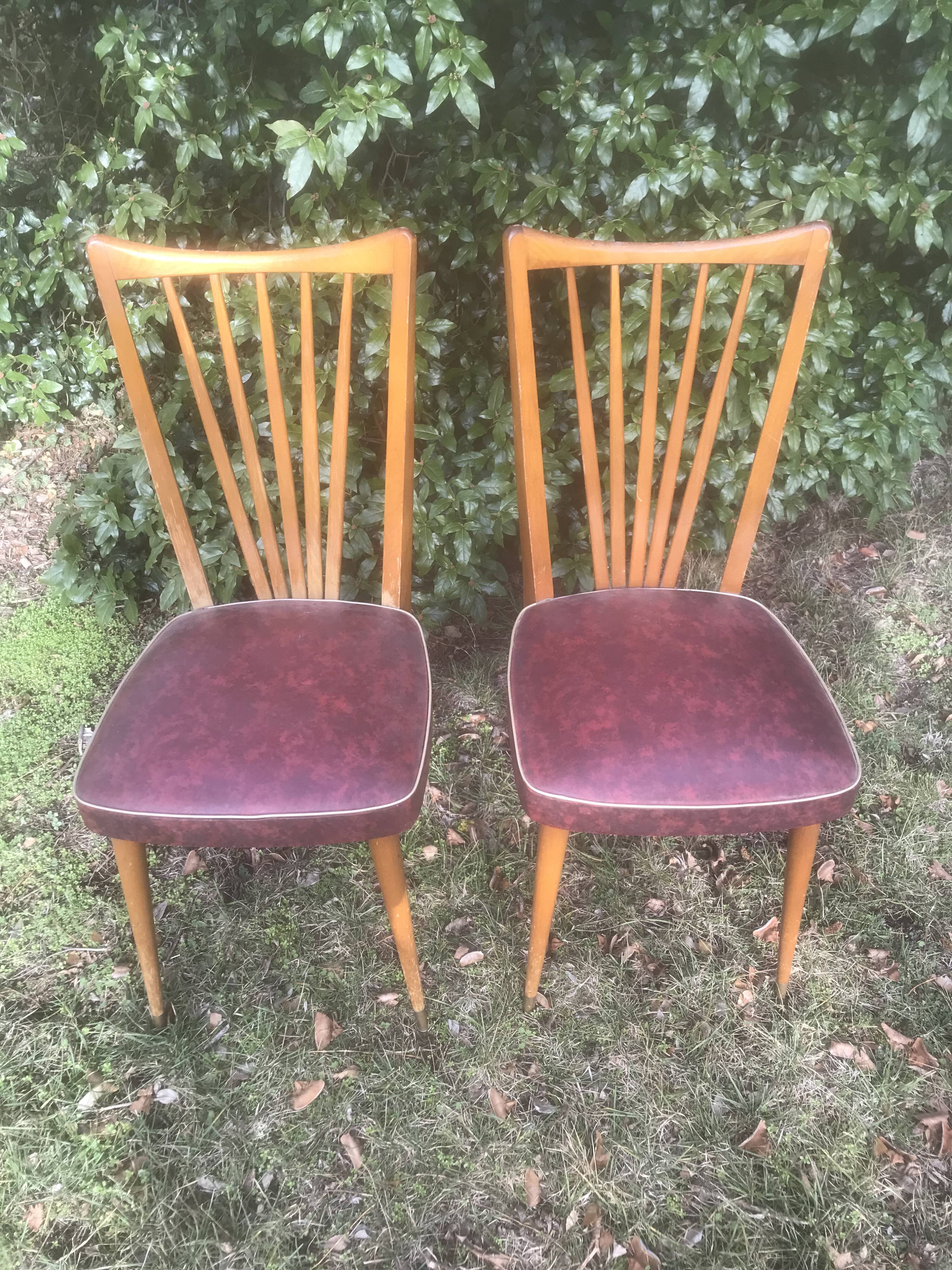 Paire de chaises Charles Ramos 1960