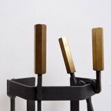Afra & Tobia Scarpa Style Fire Tool Set - 3 Pieces & Stand