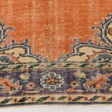 6x9 Turkish Classic Pattern Orange Green Vintage Rug, 174x279Cm