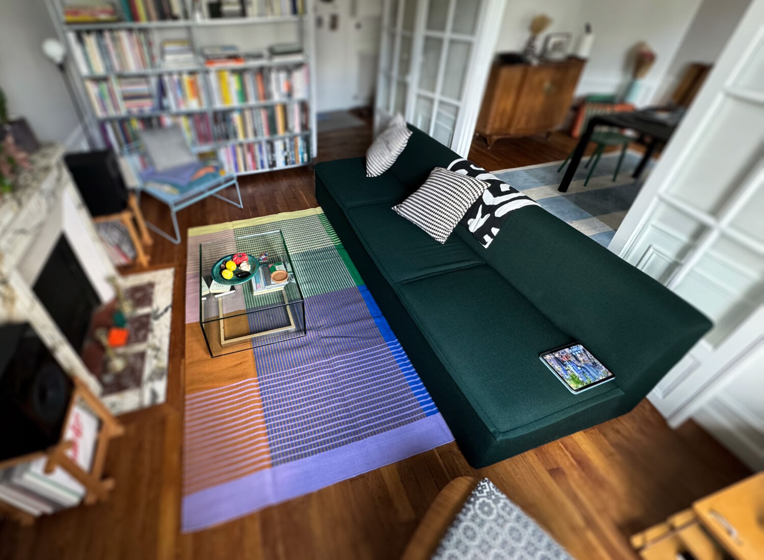 Minimalist danish green 3-seater sofa “Hood” by Common Seating