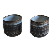 Lot de 2 gobelets ou tasse céramique 1950 1960 signés Rigal