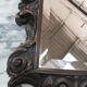 Beveled mirror and carved wood XIX th 27x45cm