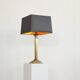 Neoclassical column table lamp in patinated brass