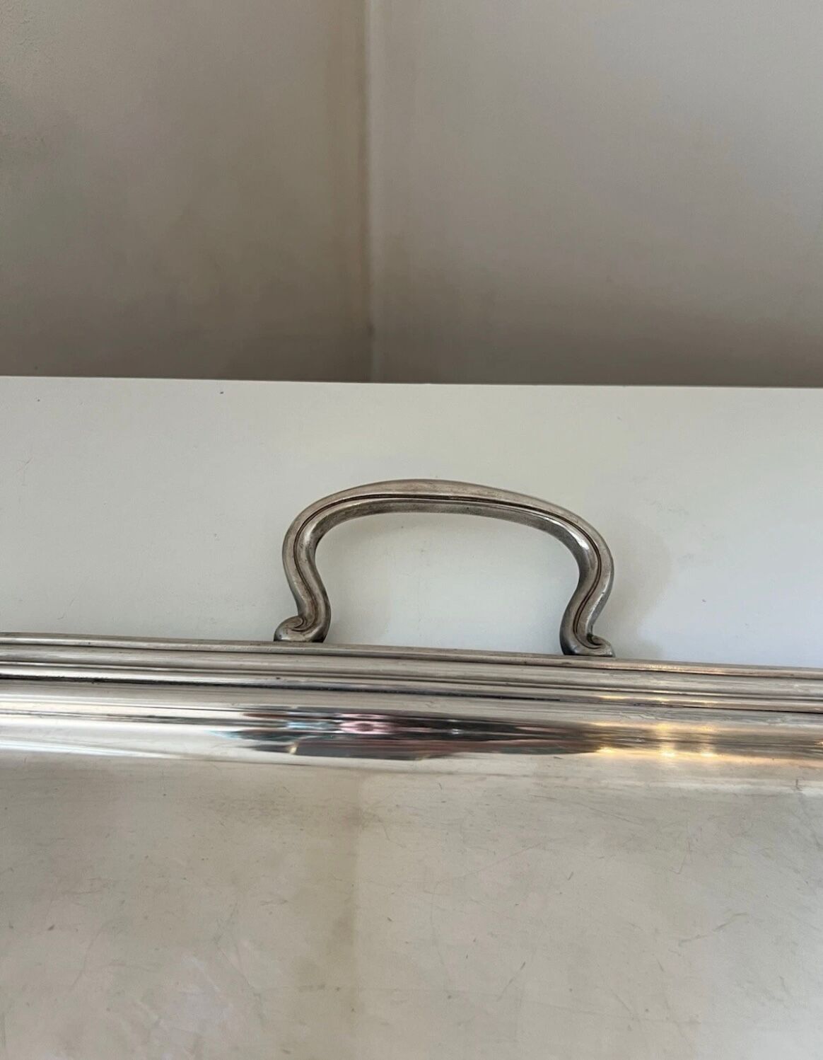 Large BOULENGER silver metal serving tray