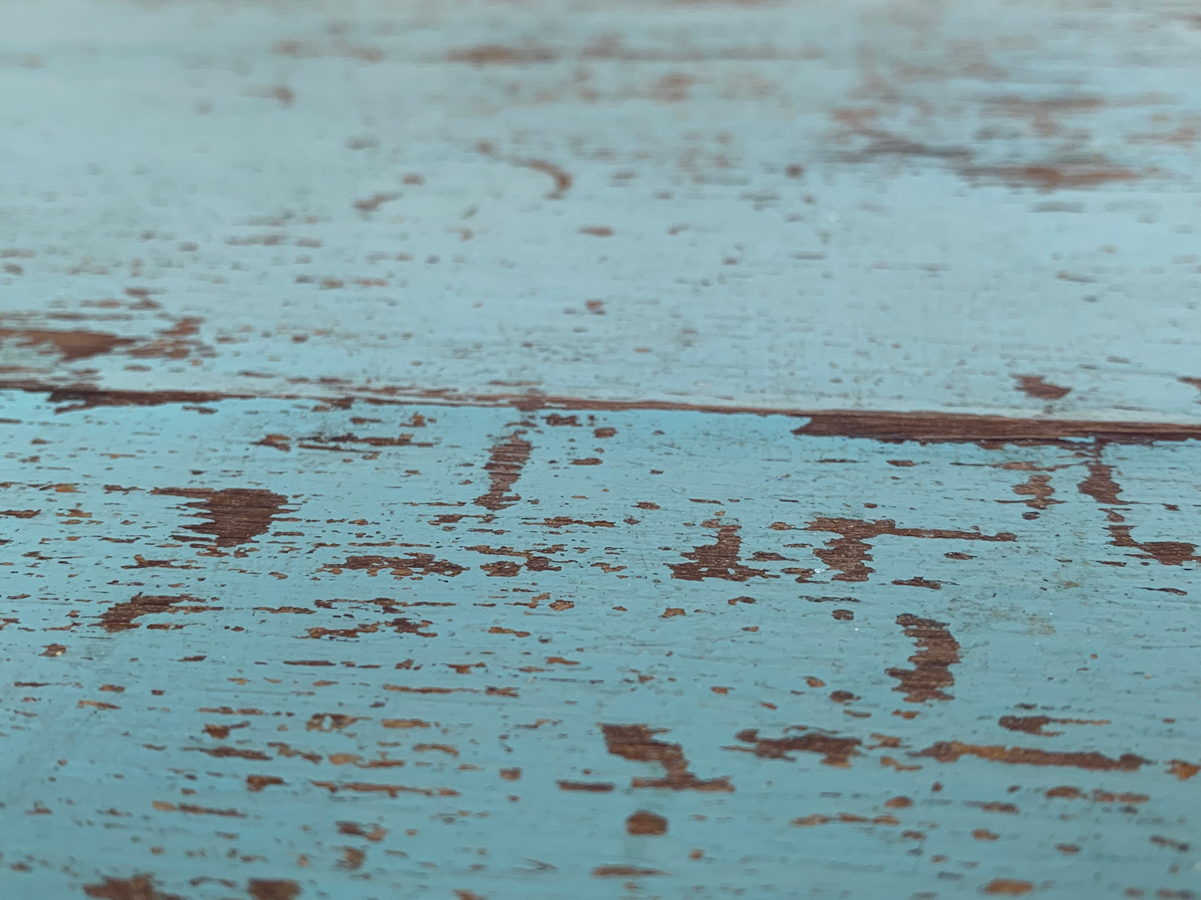 Vintage chest of drawers wood and rattan patina turquoise 1950
