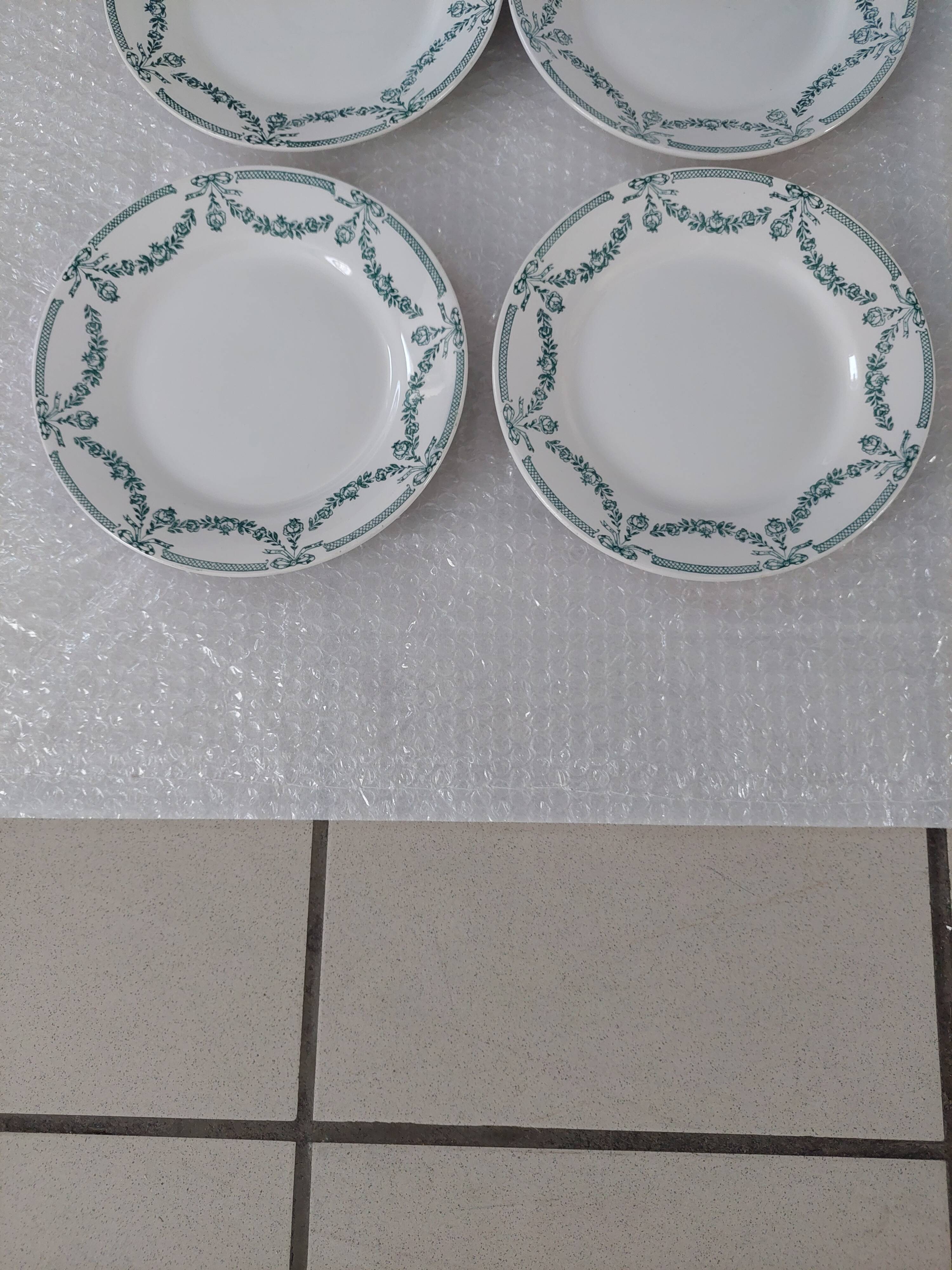 Set of 6 plates porcelain moulin des loups & hamage nord model valdivia used