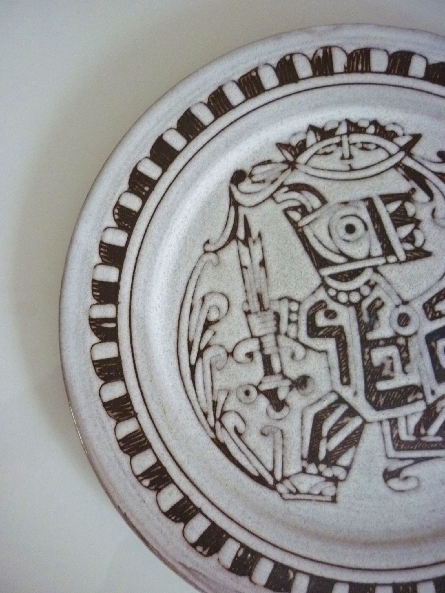 Enameled ceramic art plate, signed La Tournerie, 1960s/1970s