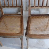 Pair of antique canned chairs Henri II