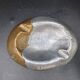 Brutalist Ashtray by Arte3 1980 Spain In Bronze and Silver Metal
