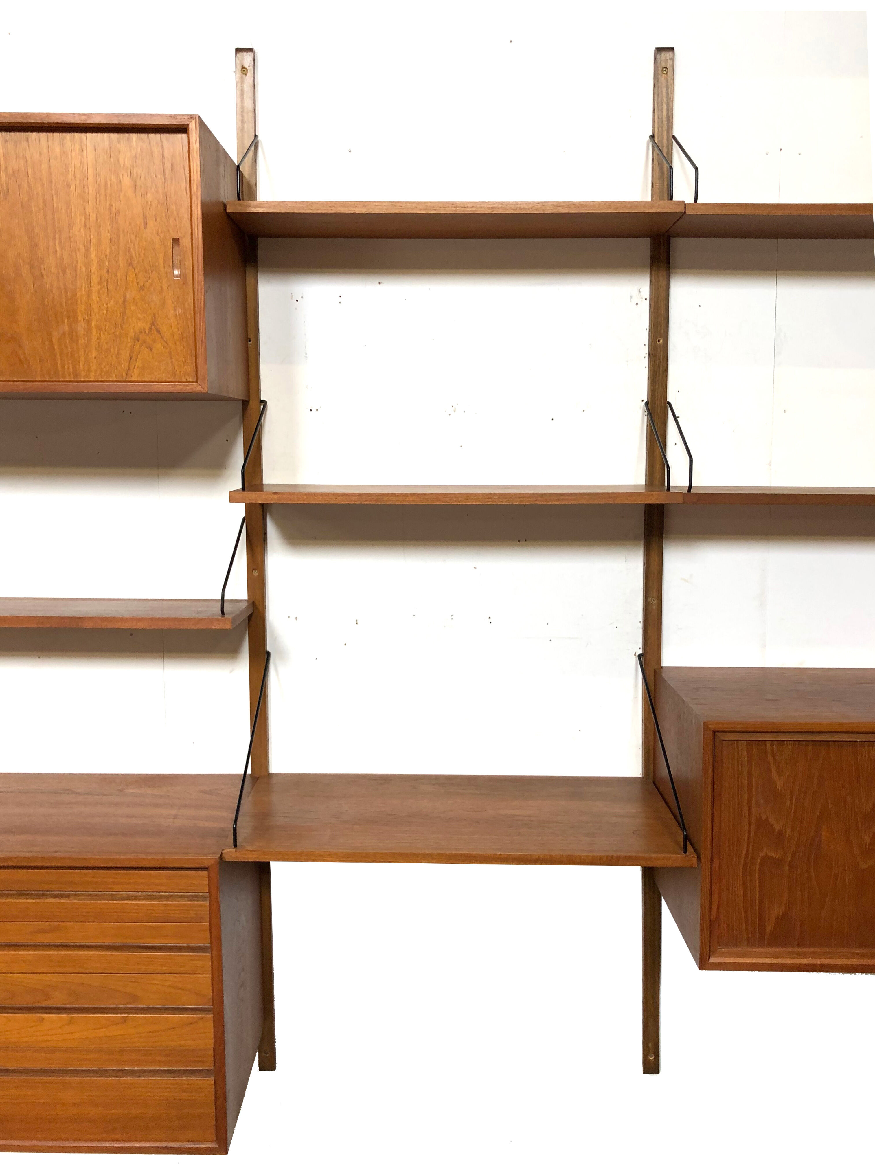 Vintage Poul Cadovius Royal System wall console from the 1960s