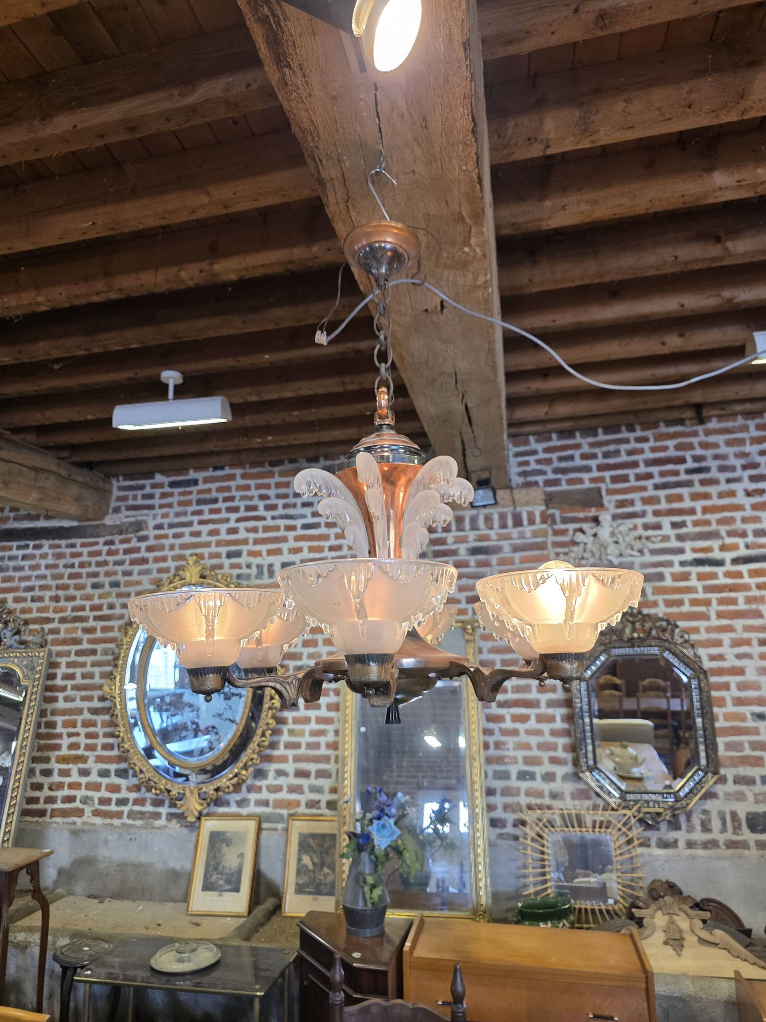 Ezan Art Deco 6-light chandelier