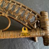 Brown rattan wall shelf