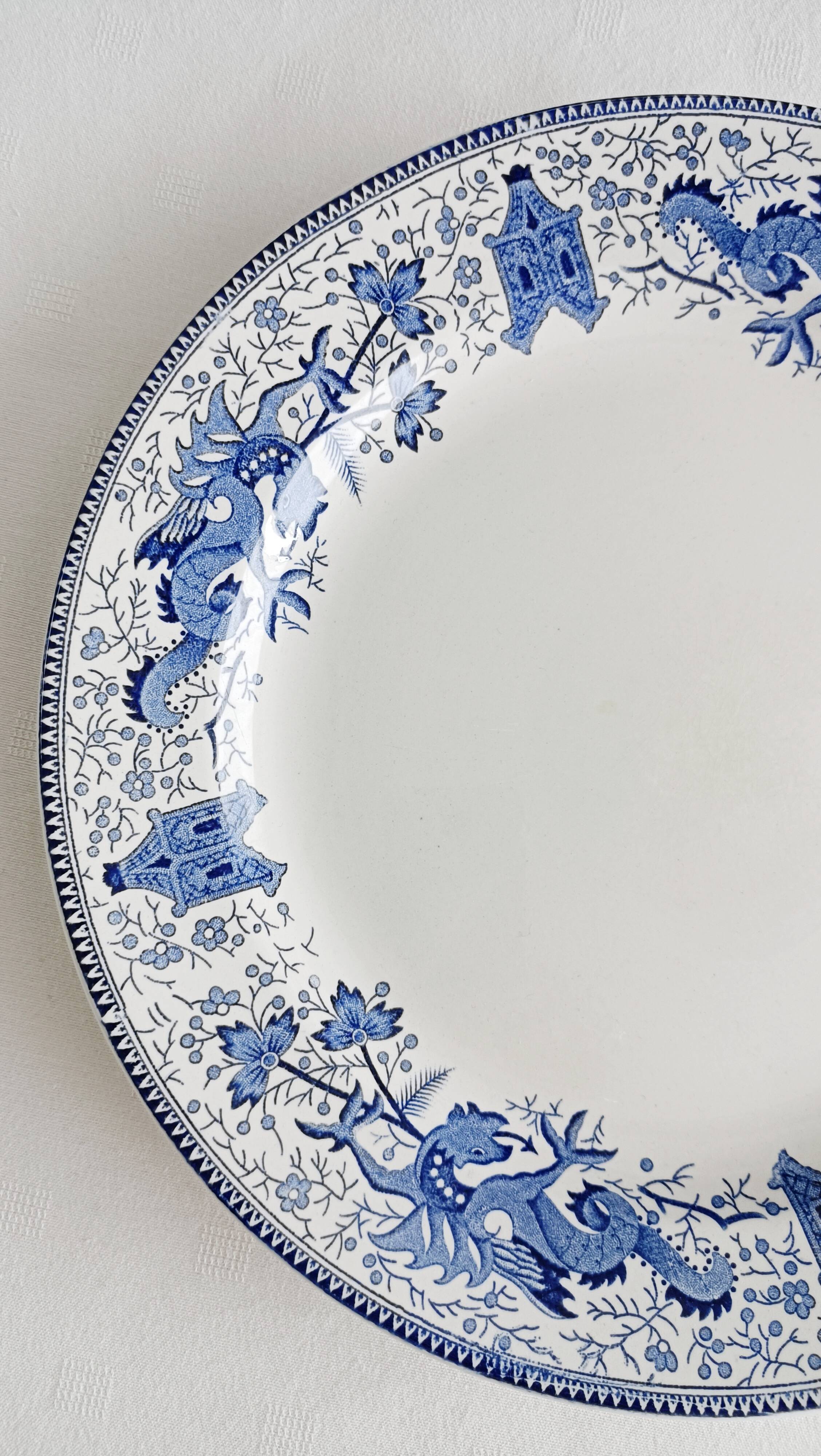 Round dish La Louvière Dragon