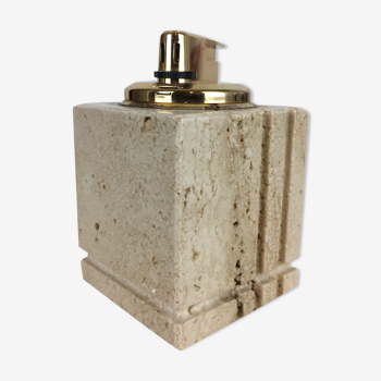 Travertine lighter, cubic, 80s