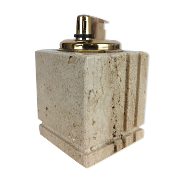 Travertine lighter, cubic, 80s