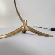 Brass table lamp on a tripod in modern Swedish style, Sweden, 1950.