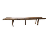 Table brutaliste art populaire XXL 3m5/4m pin et chêne