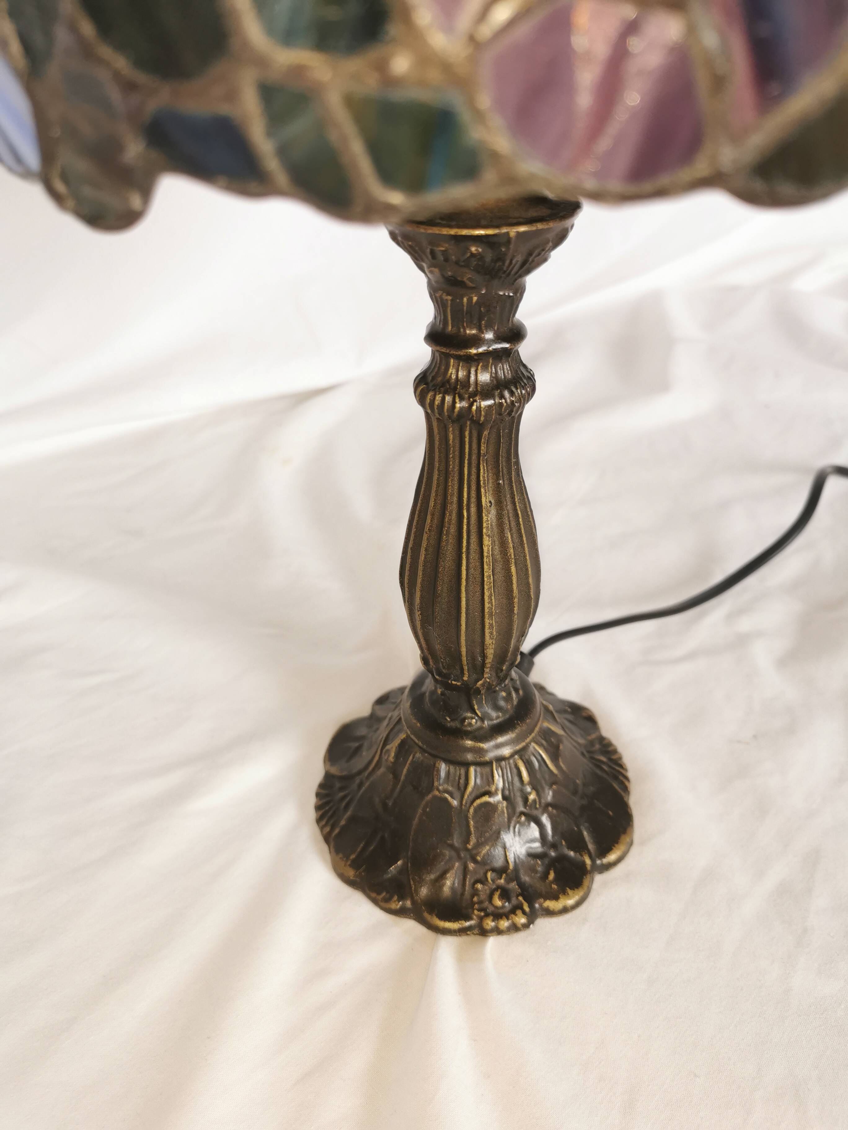 Tiffany style lamp, leaded stained glass, art nouveau.