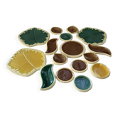 Verceram Set of 16 Vintage Leaf Pieces