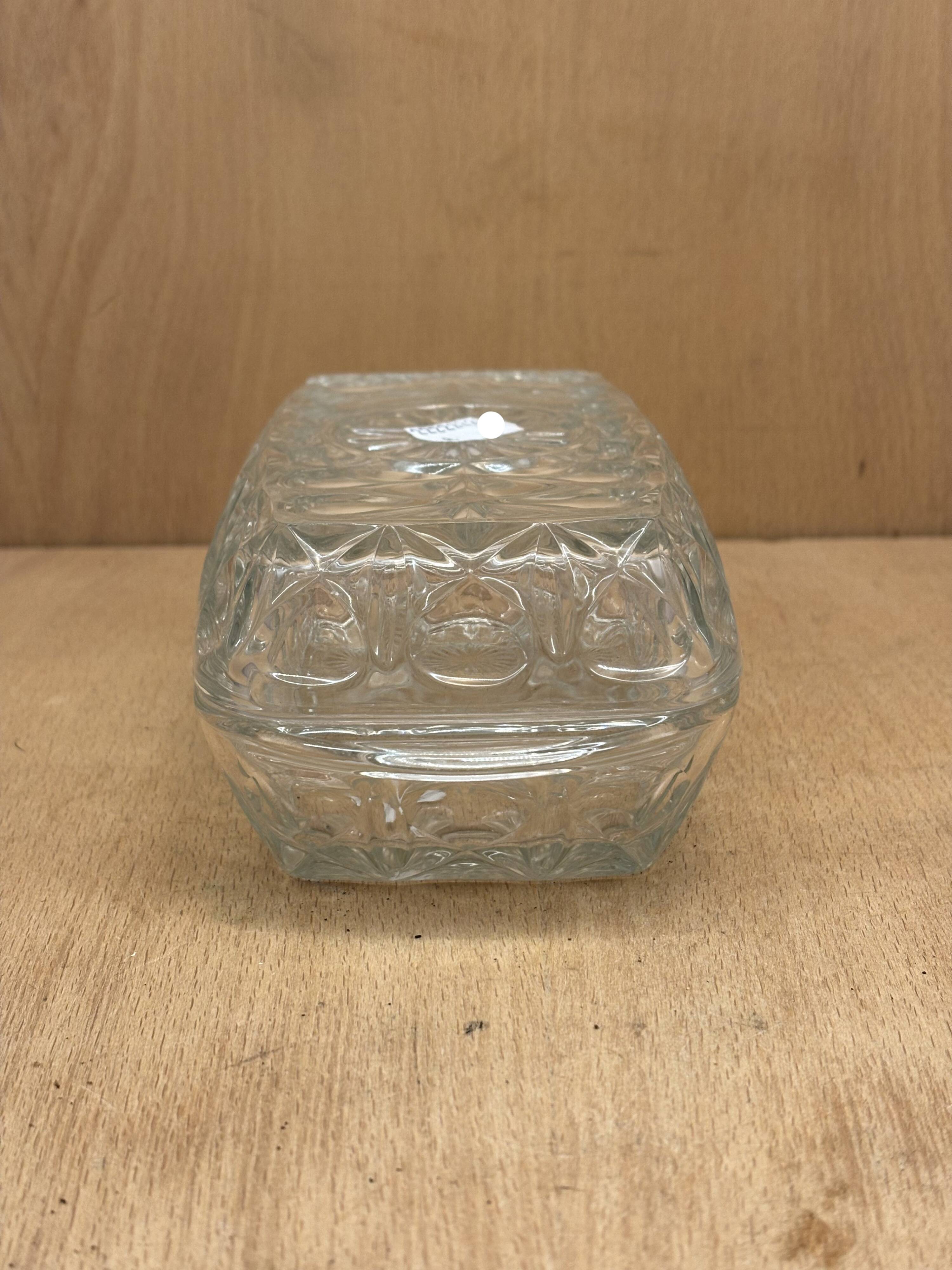 Glass butter dish
