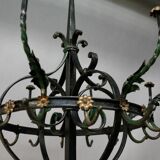 Polychrome Wrought Iron Coat Rack and Umbrella Stand