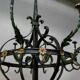 Polychrome Wrought Iron Coat Rack and Umbrella Stand