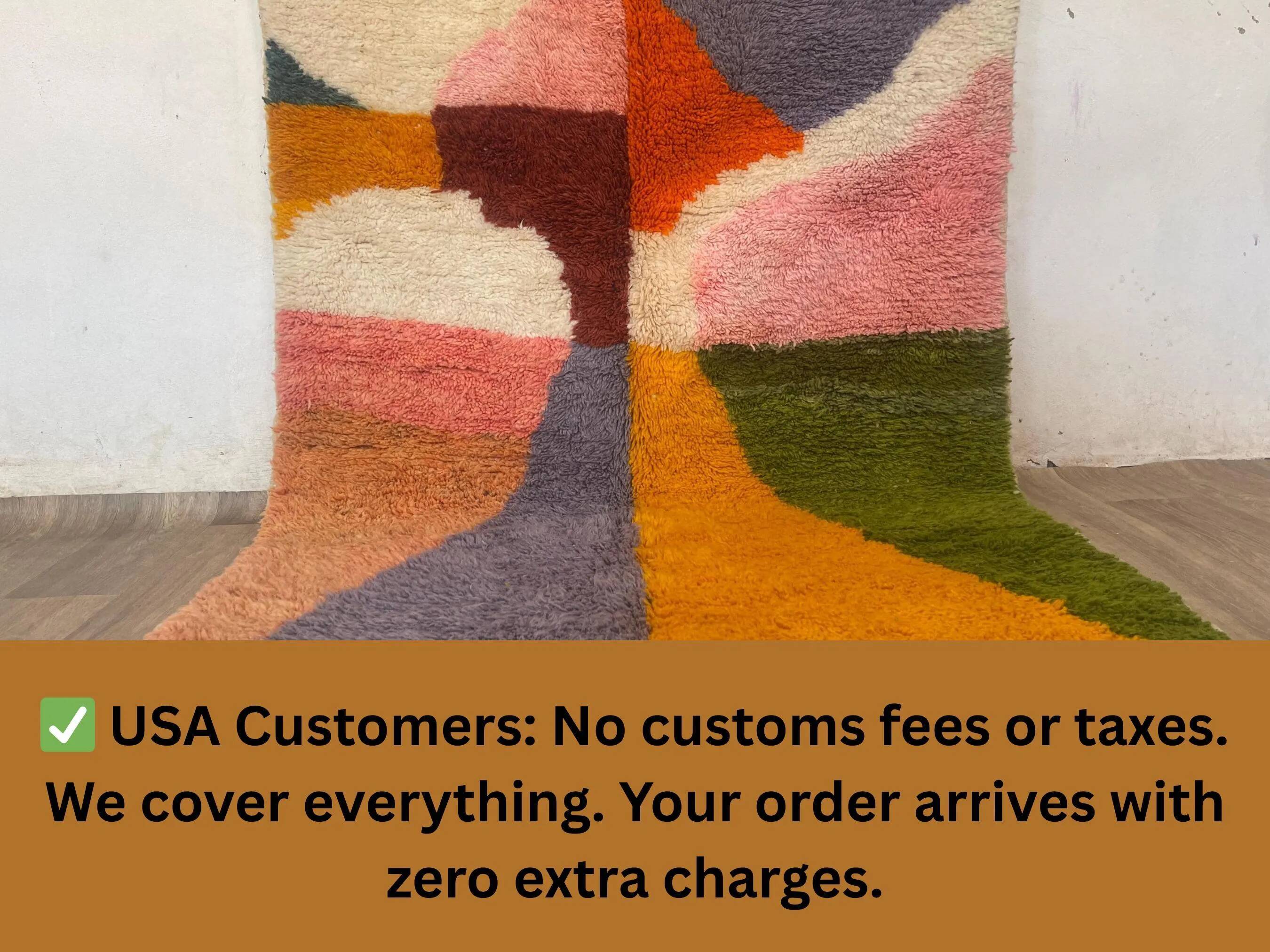 Moroccan rug made of natural wool, handmade, 3x2 m.