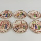 Six Sarreguemines plates "Universal Exhibition" from 1889