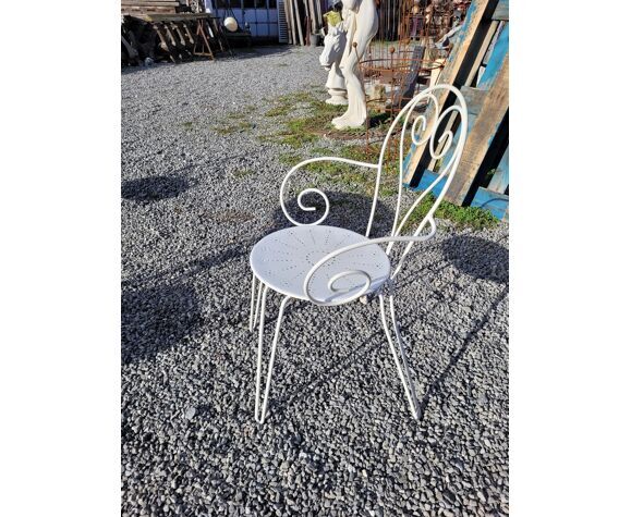 Wrought iron garden furniture 3 armchairs + 1 table