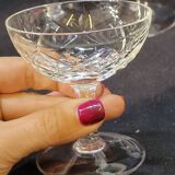 5 small cut crystal digestive cups