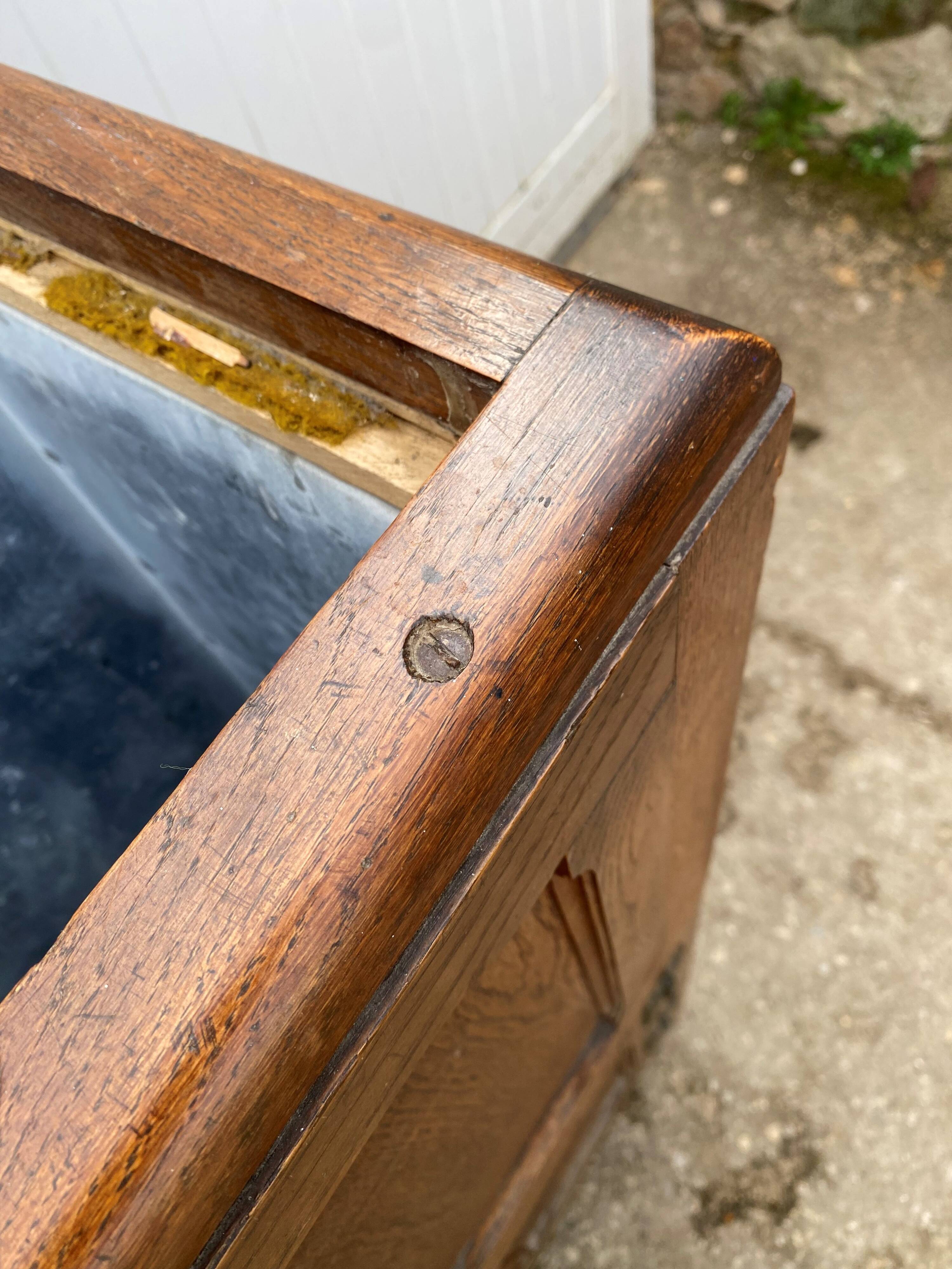 Vintage 1930s oak bar/icebox refrigerator