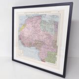 Carte ancienne Afrique occidentale et équatoriale Française en 1950 43x43cm