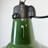 Industrial Green Enamel Factory Pendant Lamp, 1960s