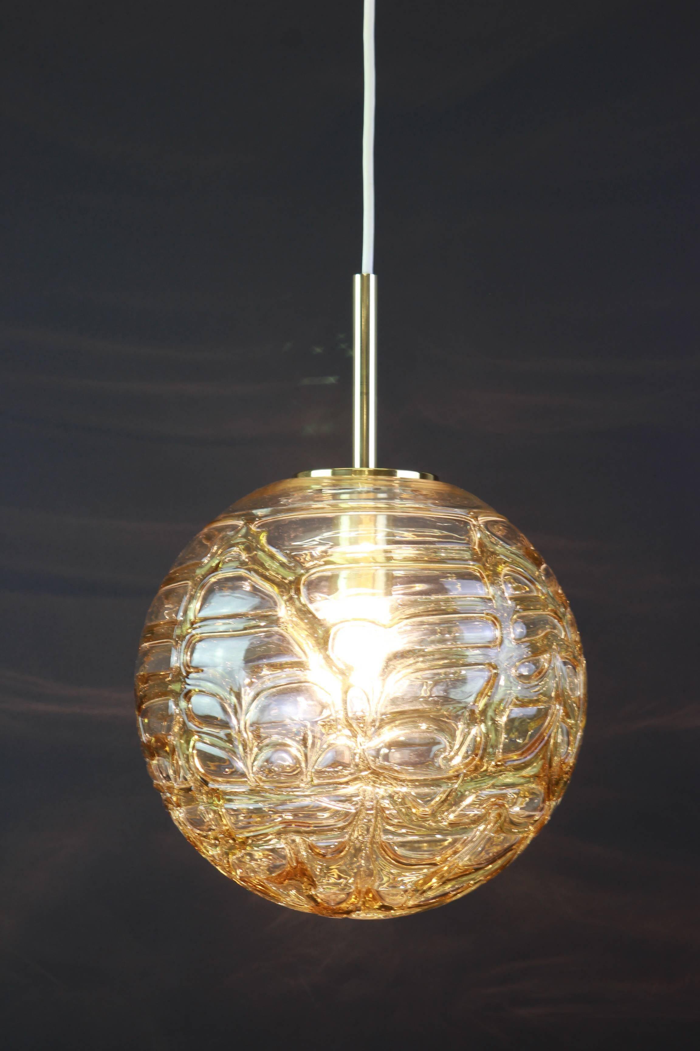 Suspension Boule Murano par Doria, Allemagne, années 1970