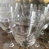 Stemmed glasses, engraved glass wine glasses