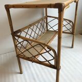 Desk in rattan and wicker