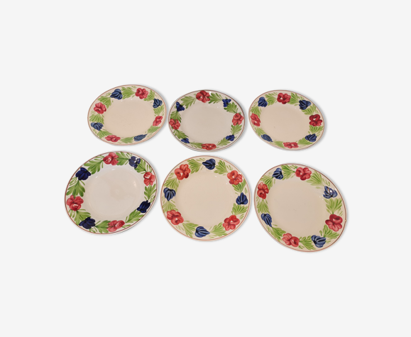 Lot de 6 assiettes plates anciennes Nidervillé
