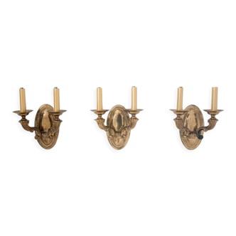 Set of three wall lamps, mid 20th century