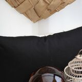 Embroidered linen cushion