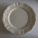 Set of 7 Sarreguemines Ivory plates with gadroons 1960