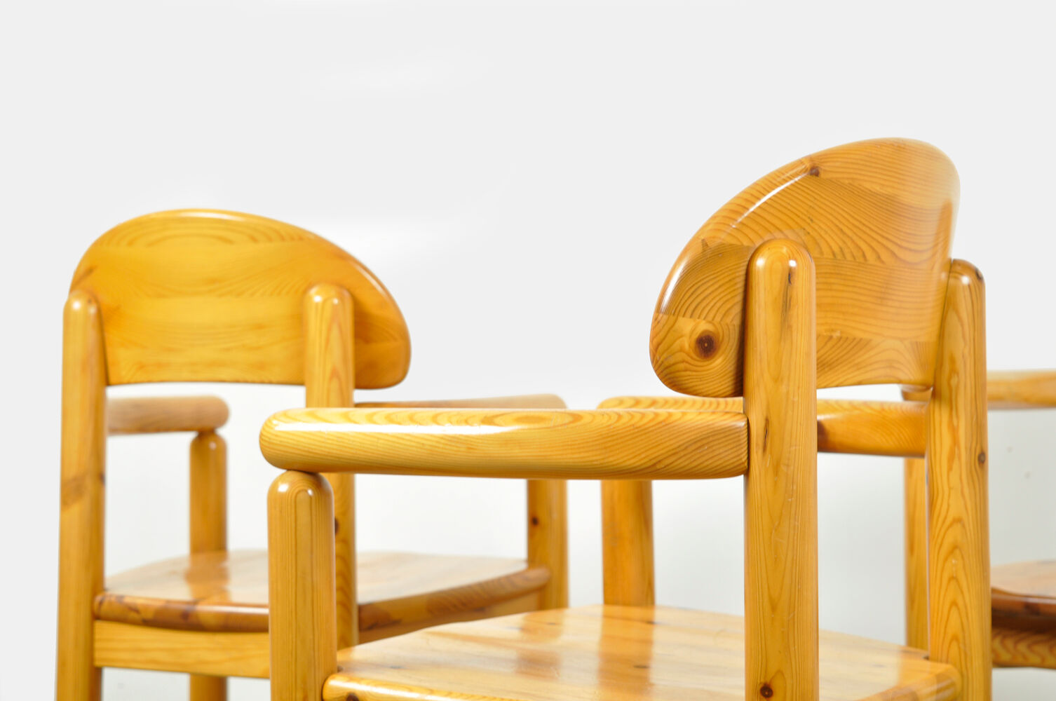 Vintage pine dining chairs by Rainer Daumiller for Hirtshals Sawmill, Denmark 70s