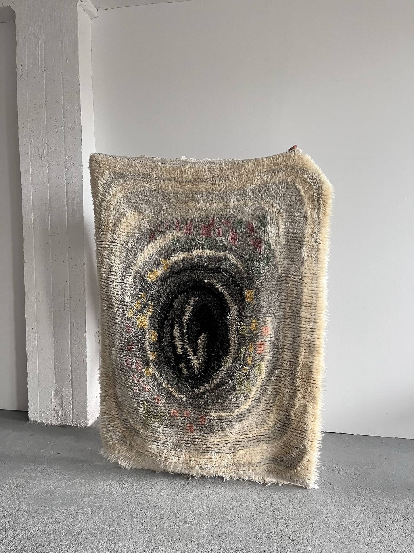 Scandinavian Rya Rug, 100% Wool, Mid Century, 1970’s Sweden