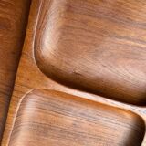 Vintage teak serving tray from the 1950s with compartments.