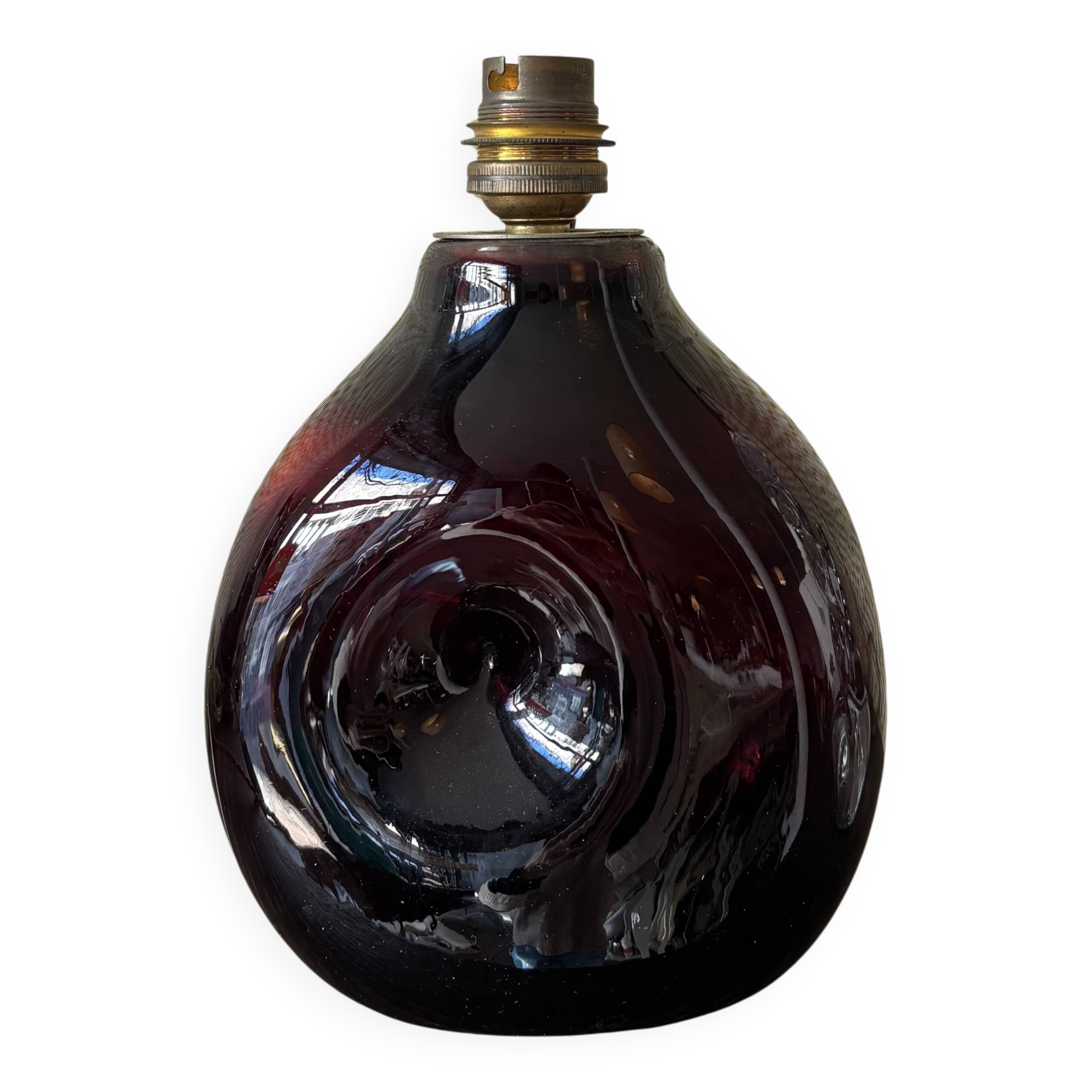 Blown glass lamp signed Morin