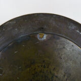 Plateau asiatique ( Laos ou Chine ) en bronze doré. Diamètre : 52,5 cm