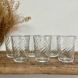 6 Arcoroc twisted glasses
