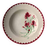 Lot de 4 assiettescreuses Digoin Sarreguemines modèle œillets